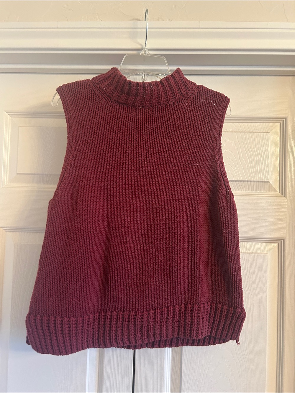 J. Jill Burgundy Sleeveless Turtleneck Sweater Vest